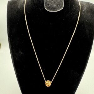 Pandora‎ Rose Darling Daisy White Enamel Charm Necklace 925 14K Rose Gold Plated
